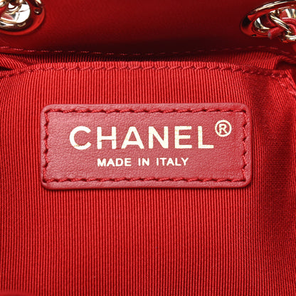 Chanel Lambskin Quilted CC Dweller Drawstring Bucket Bag Red 7 of 9