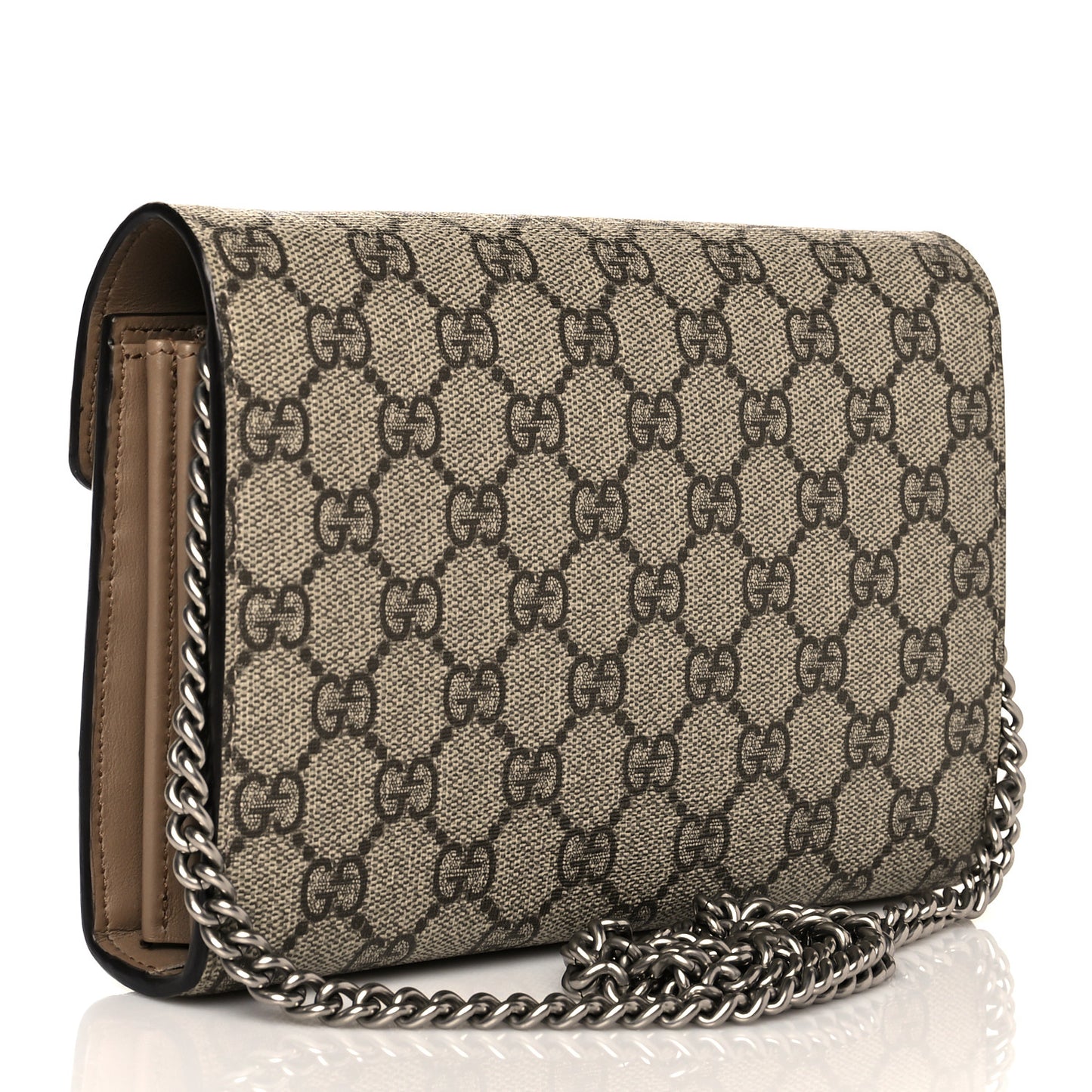 GG Supreme Monogram Mini Dionysus Chain Wallet Beige Taupe