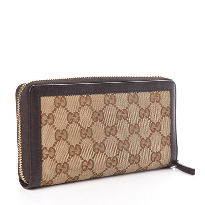 Gucci Monogram Margaux Calfskin Sukey Zip Around Wallet Beige Ebony Cocoa 3 of 8