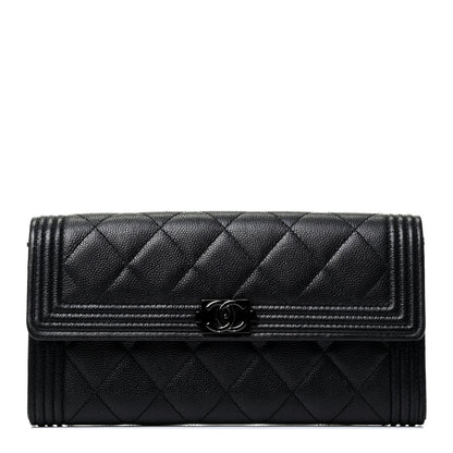 Chanel Caviar Quilted Boy Flap Wallet So Black 1 of 4