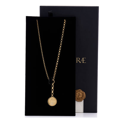 Foundrae 18K Yellow Gold Diamond Medium Dream Medallion Mixed Belcher Extension Chain Necklace 7 of 7