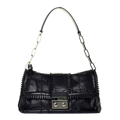 Christian Dior Lambskin Cannage Ruffle New Lock Flap Black 1 of 10
