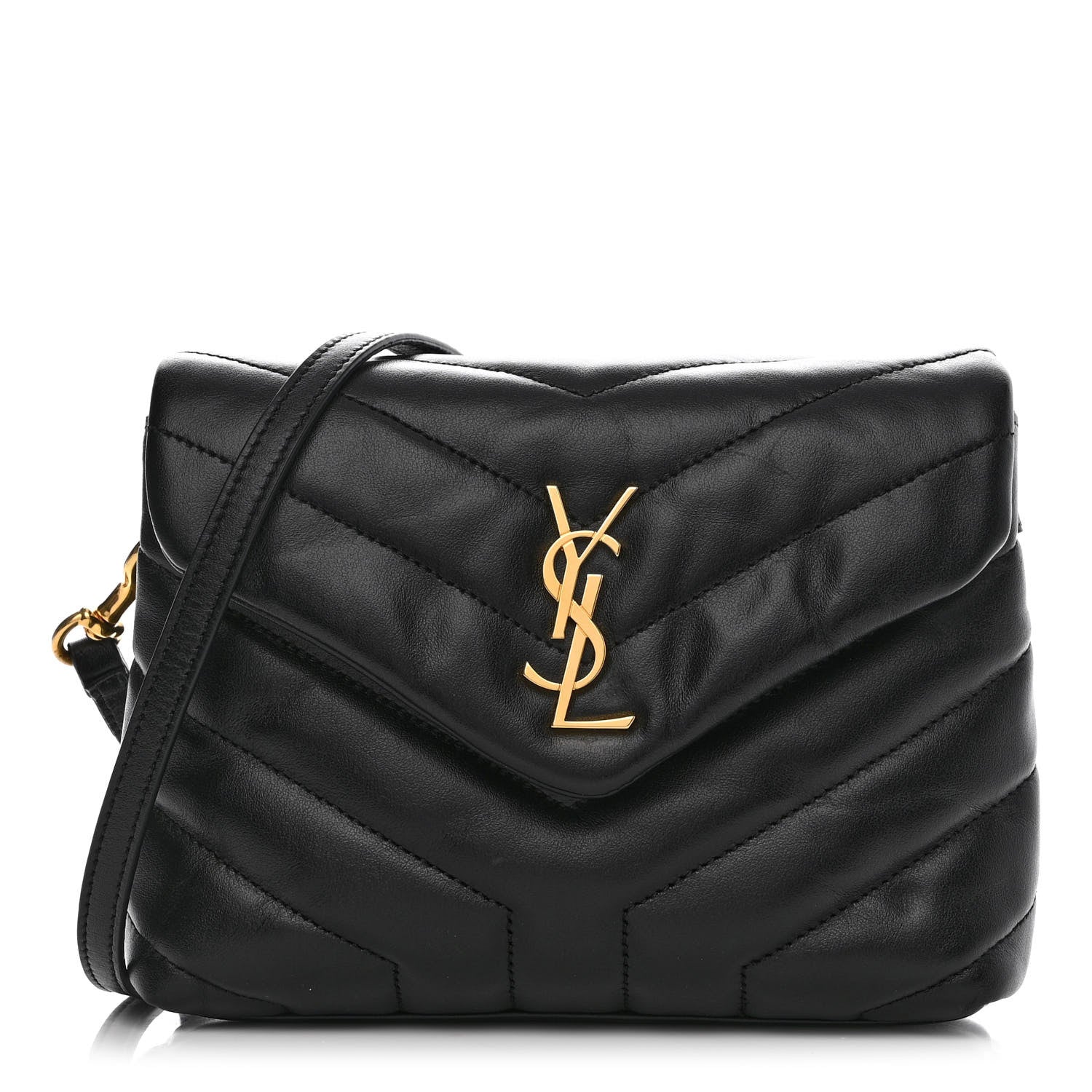 Saint Laurent Calfskin Y Quilted Monogram Toy Loulou Crossbody Bag Black 1 of 12