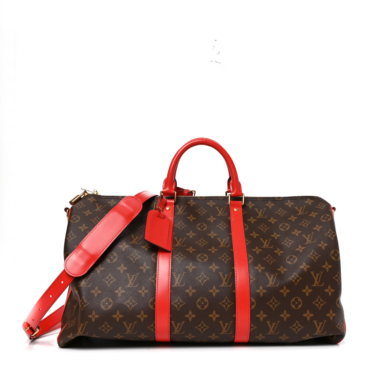 Louis Vuitton Calfskin Monogram Keepall Bandouliere 50 Coquelicot 1 of 8