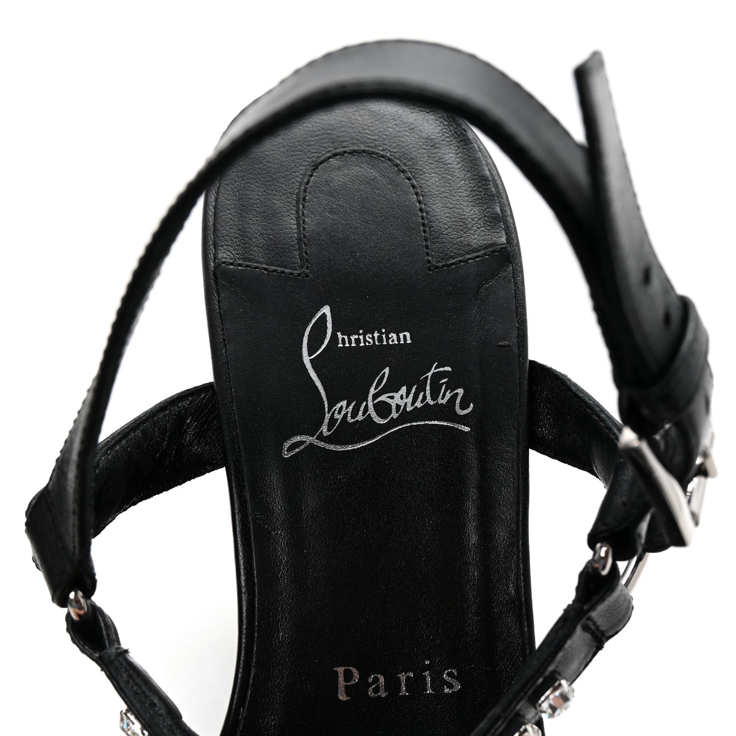 Christian Louboutin Nappa Crystal Pyrastrass 110 Wedge Sandals 40 Black 8 of 9