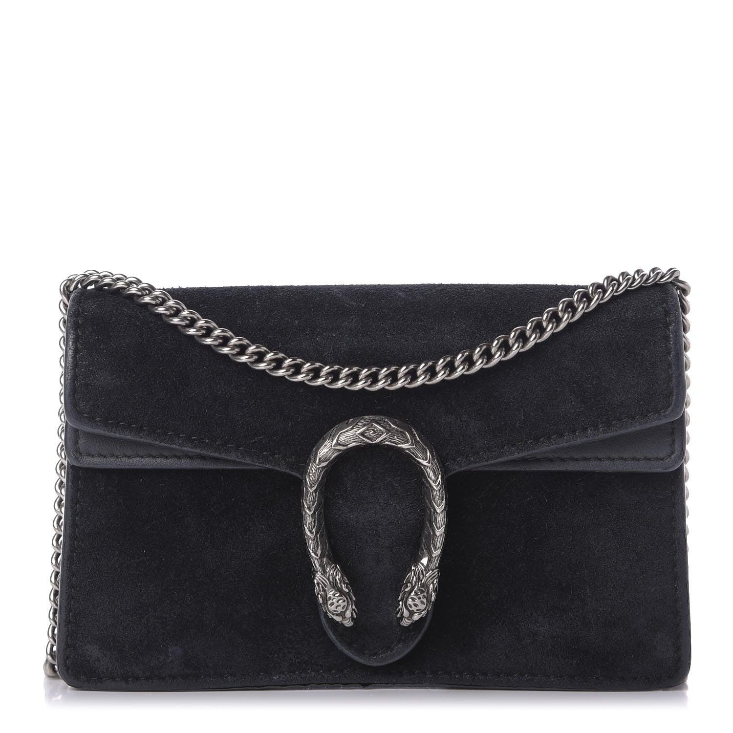 Gucci Suede Super Mini Dionysus Shoulder Bag Black 1 of 9