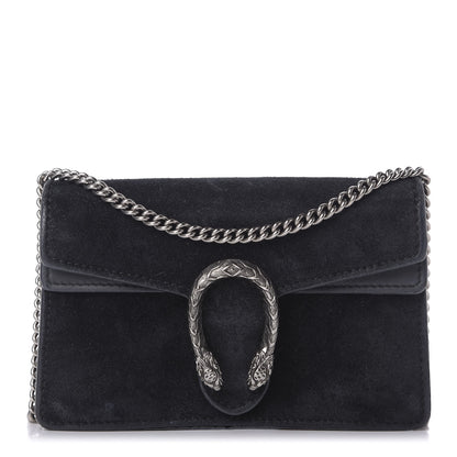 Gucci Suede Super Mini Dionysus Shoulder Bag Black 1 of 9