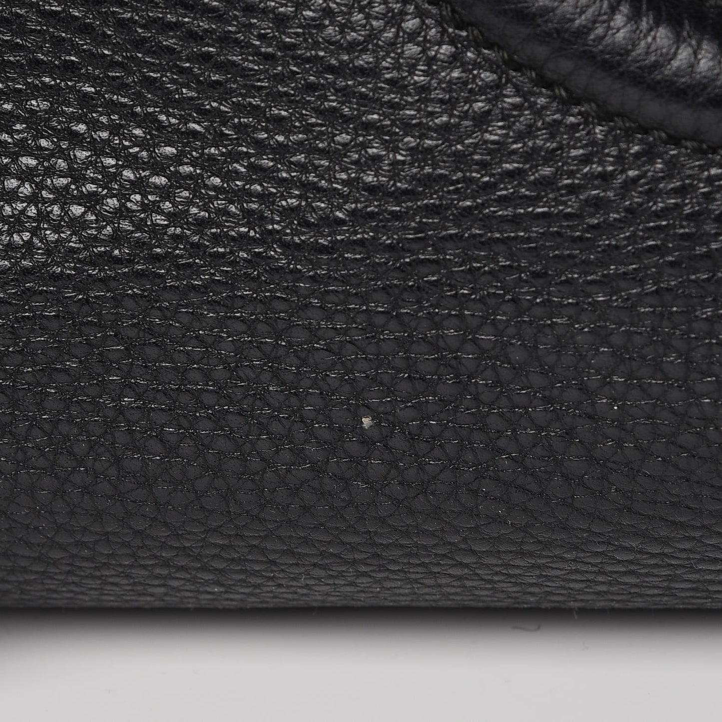 Pebbled Calfskin Large Soho Chain Shoulder Bag Black