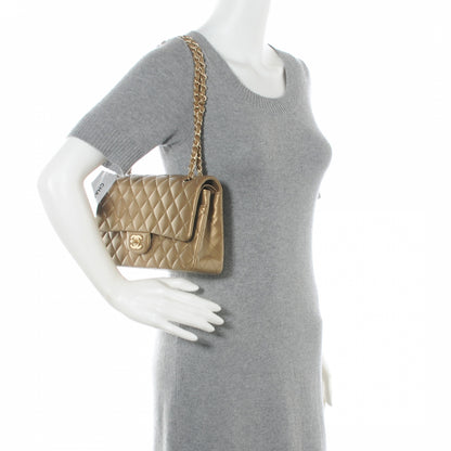 Chanel Lambskin Medium Double Flap Metallic Khaki 2 of 7