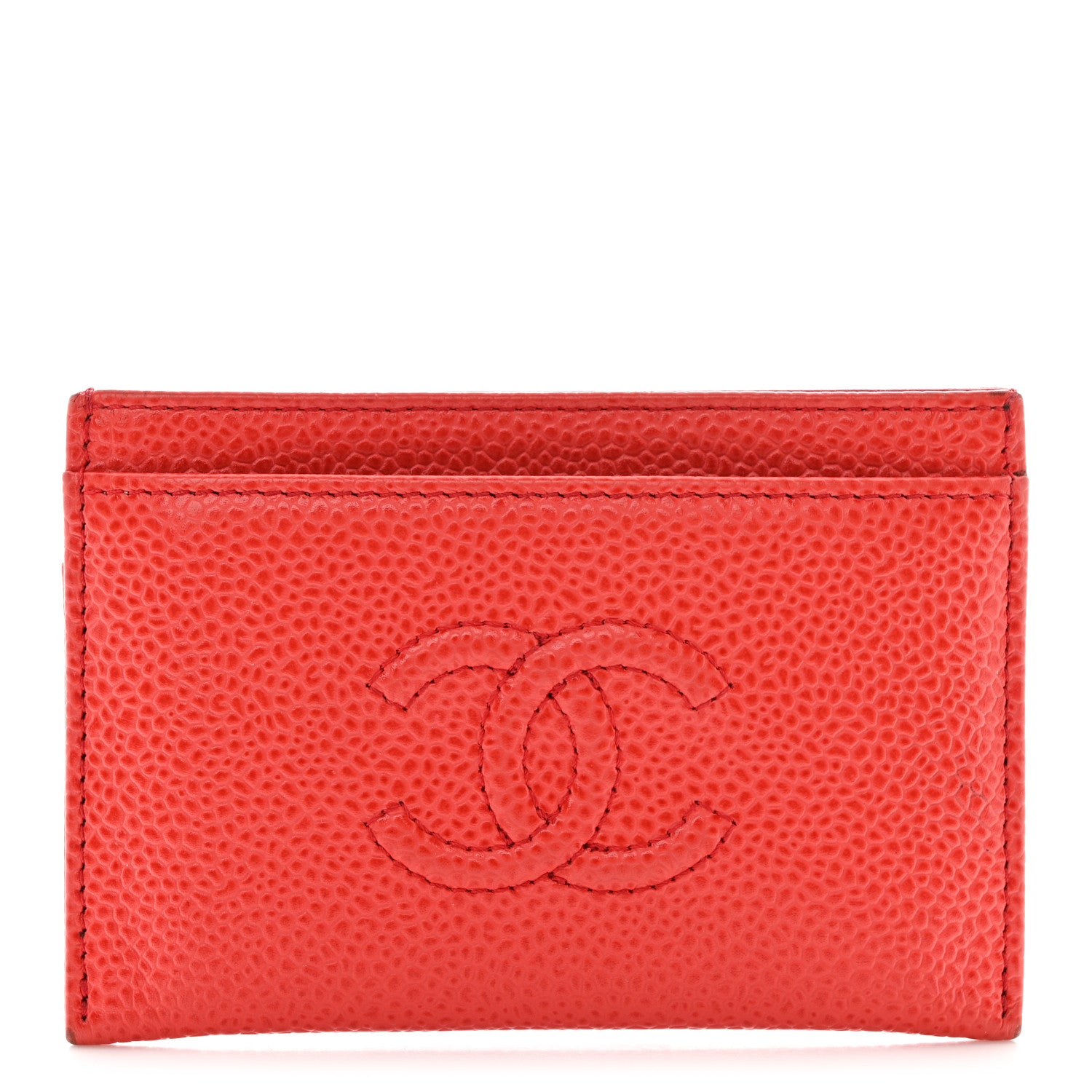 Chanel Caviar Timeless CC Card Holder Red 1 of 11