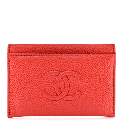 Chanel Caviar Timeless CC Card Holder Red 1 of 11