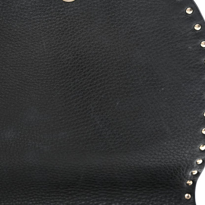 Valentino Garavani Grained Calfskin Rockstud Saddle Bag Black 11 of 12