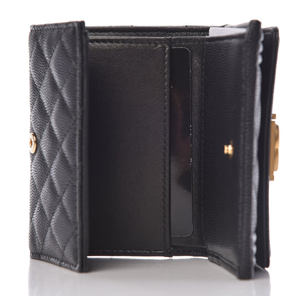 Chanel Caviar Quilted Small Boy Flap Wallet Black 5 of 7