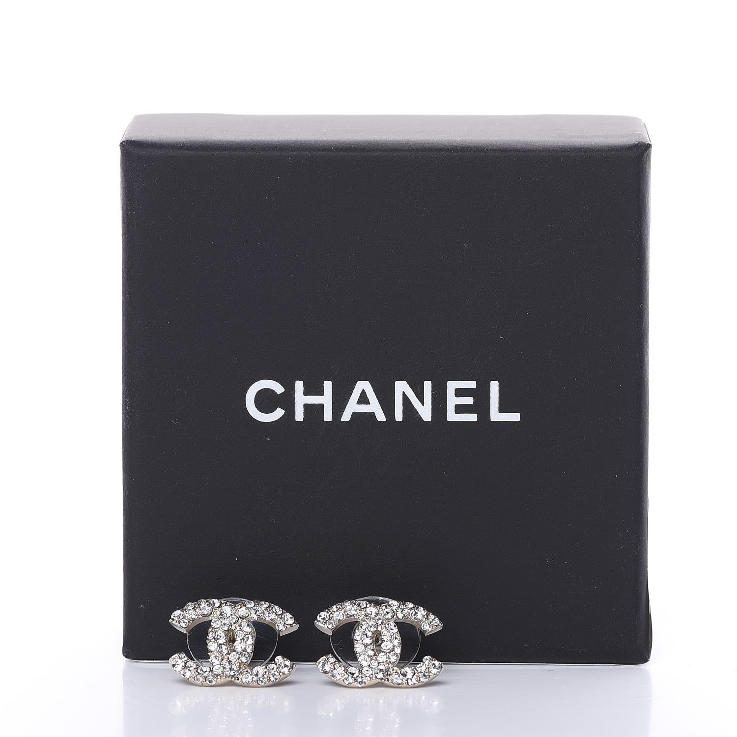 Chanel Crystal CC First Class Stud Earrings Gold 5 of 5