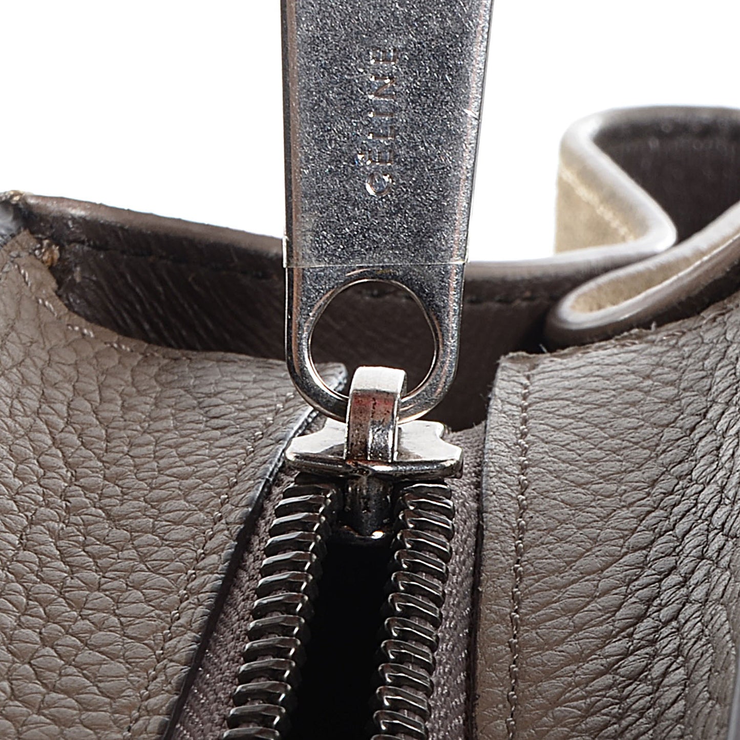 Drummed Calfskin Suede Medium Trapeze Taupe