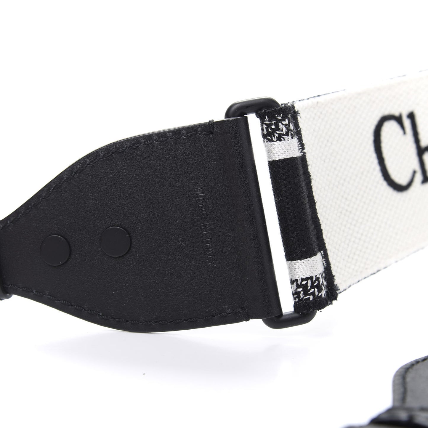 Canvas Embroidered Shoulder Strap Black Ultramatte