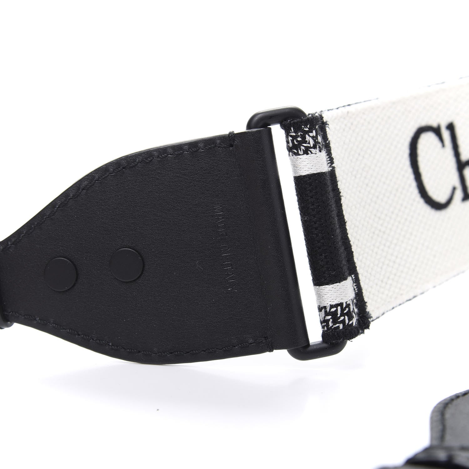 Christian Dior Canvas Embroidered Shoulder Strap Black Ultramatte 4 of 4