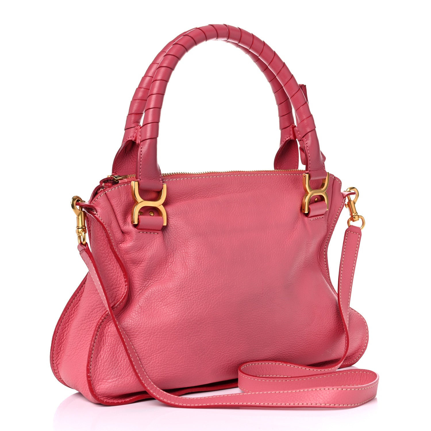 Chloe Calfskin Small Marcie Satchel Coral Pop 3 of 20