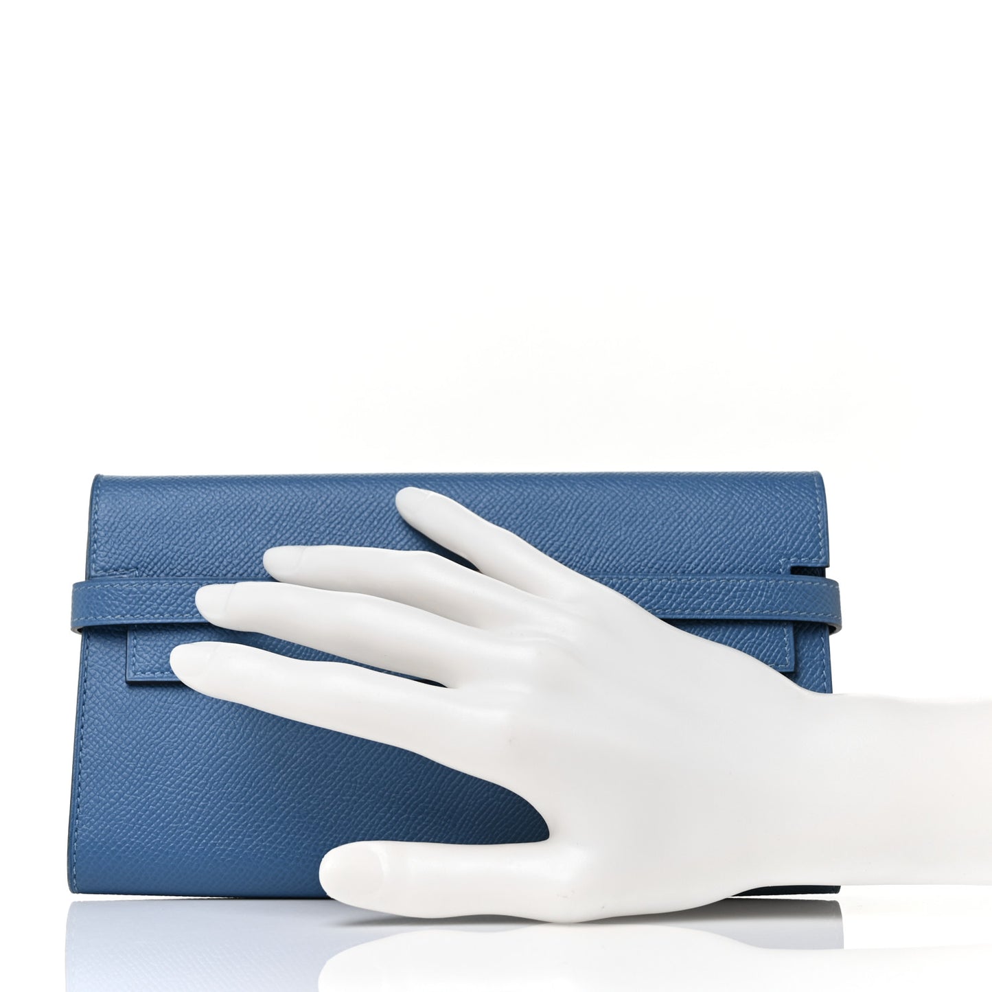 Epsom Kelly Longue Wallet Bleu Azur