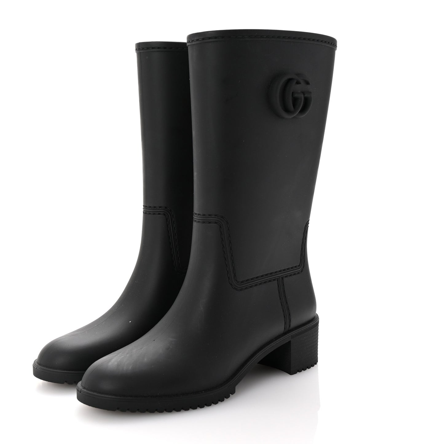 Rubber Double G Womens Rain Boots 36 Black
