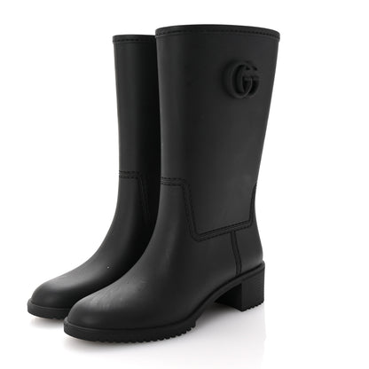 Gucci Rubber Double G Womens Rain Boots 36 Black 4 of 10