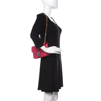Celine Calfskin Quilted Medium C Bag Pink 2 of 10