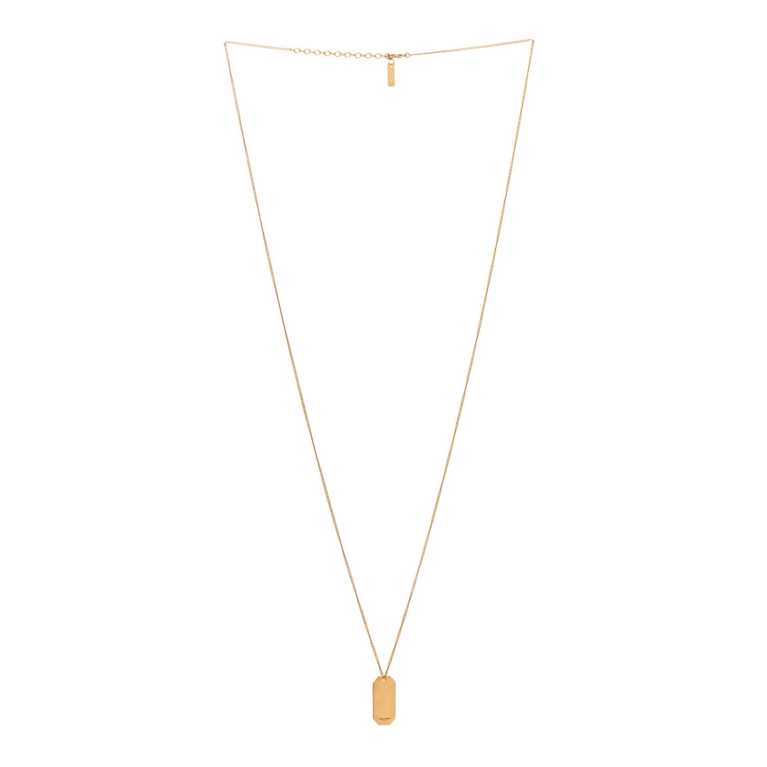 Saint Laurent Metal Military Tag Necklace Gold 3 of 7