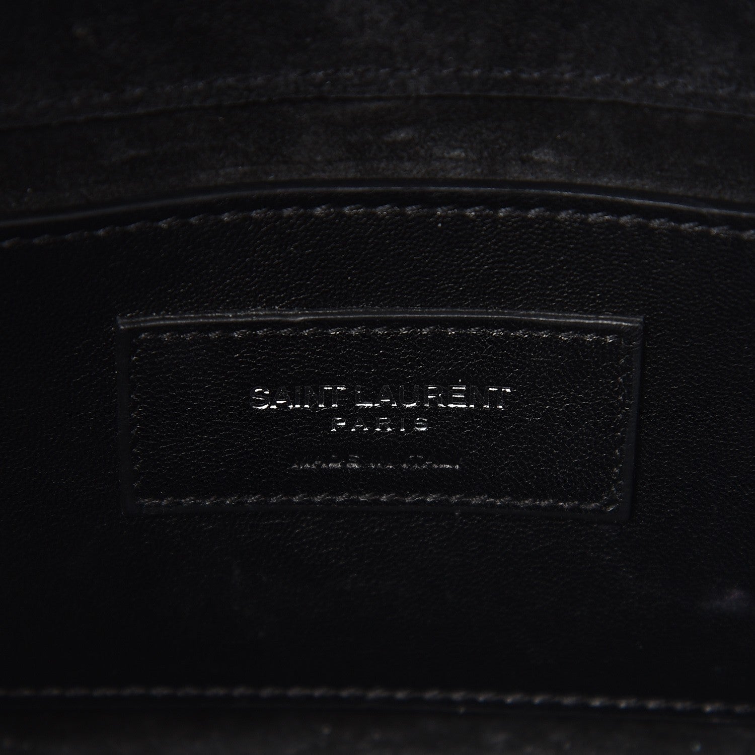 Saint Laurent Calfskin Crocodile Embossed Small Classic Monogram Kate Tassel Satchel Black 7 of 8