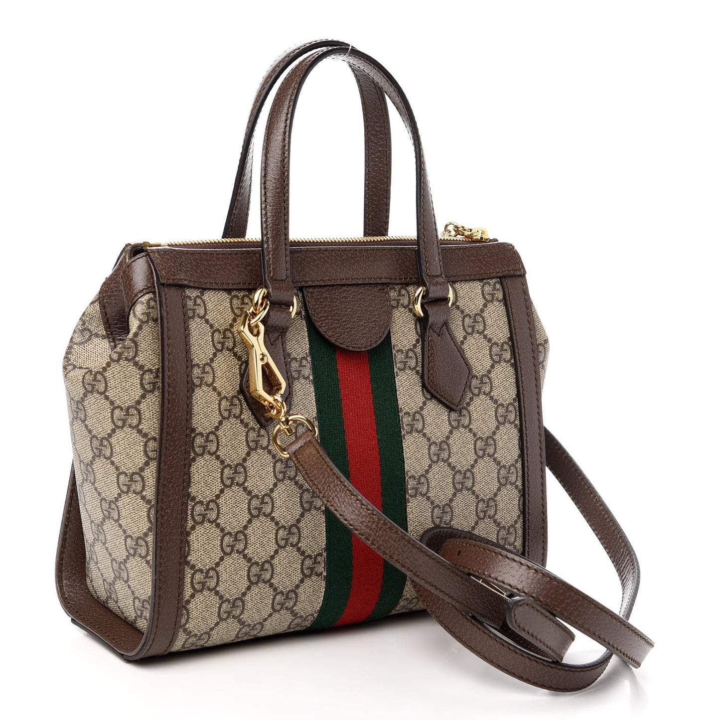 GG Supreme Monogram Small Ophidia Tote Bag Brown