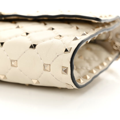 Valentino Garavani Nappa Rockstud Spike Wallet on Chain Light Ivory 9 of 16