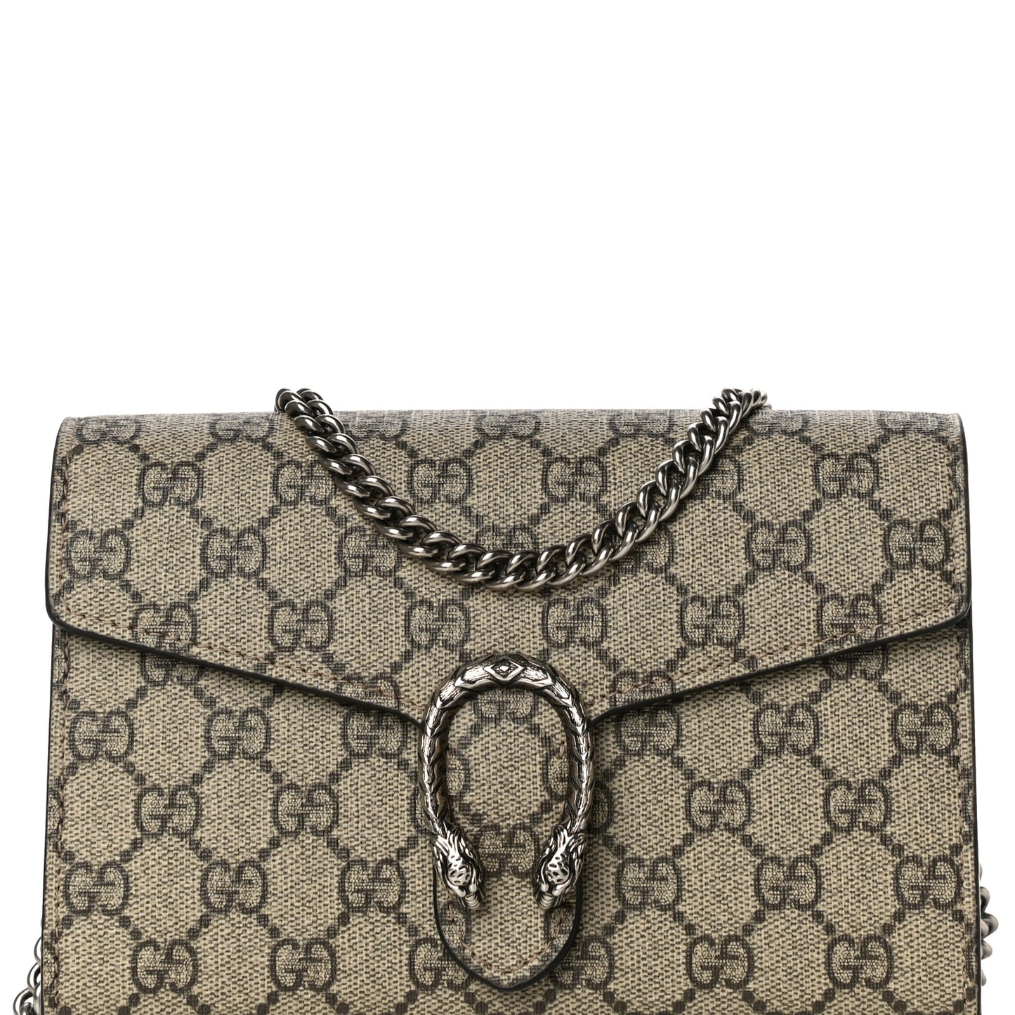 GG Supreme Monogram Mini Dionysus Chain Wallet Beige Taupe