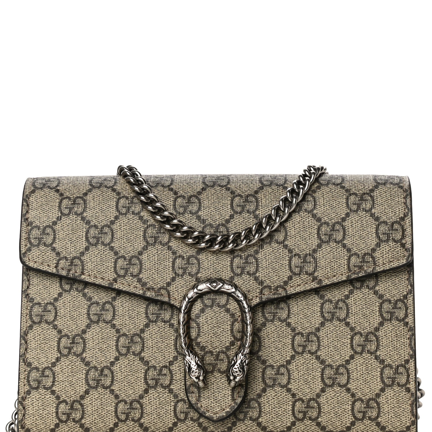 Gucci GG Supreme Monogram Mini Dionysus Chain Wallet Beige Taupe 7 of 10