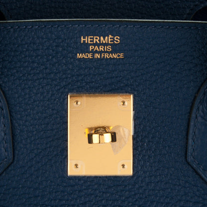 Hermes Taurillon Clemence Birkin 35 Bleu Saphir 9 of 24