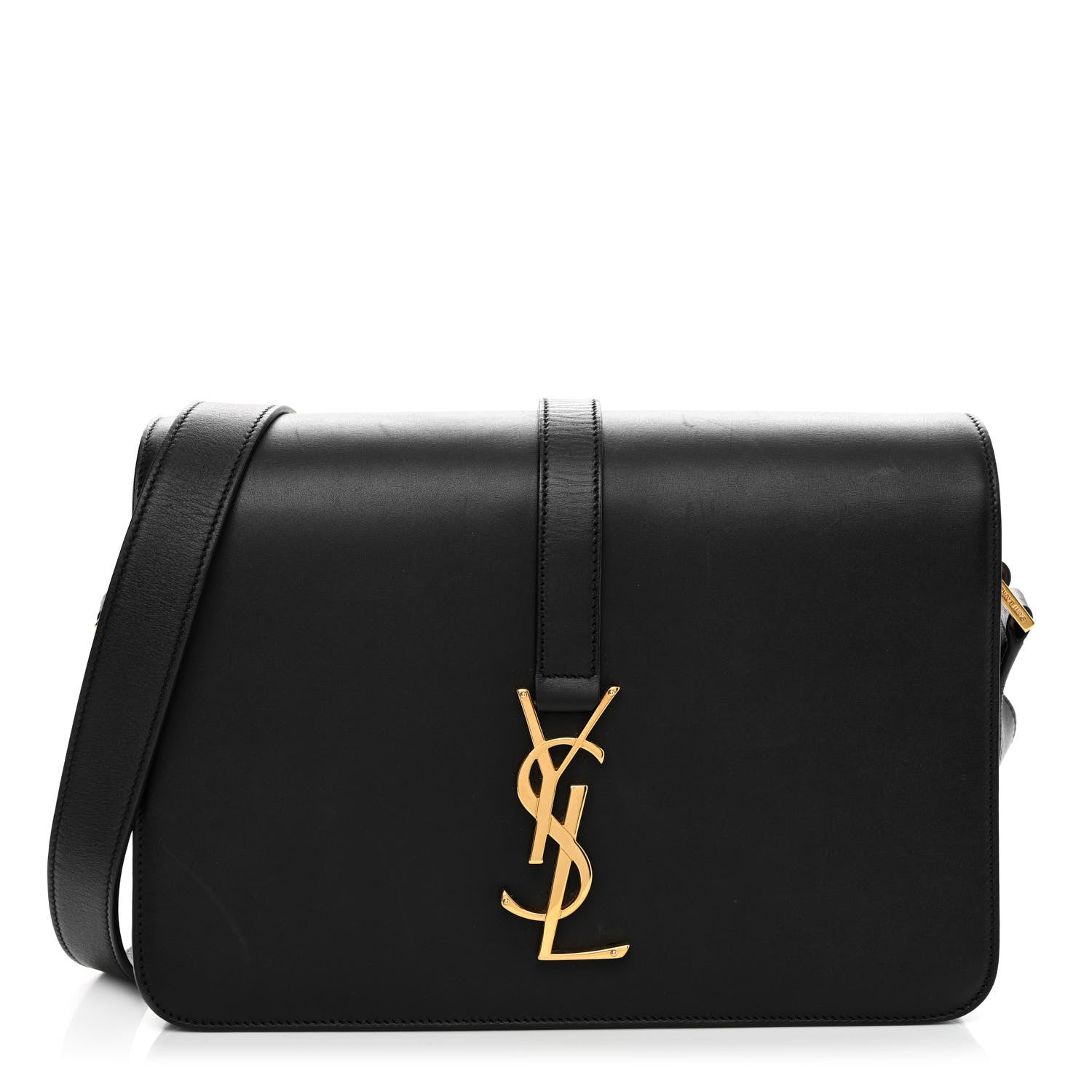 Saint Laurent Smooth Calfskin Medium Classic Monogram Universite Bag Black 1 of 12