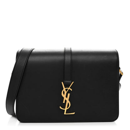 Saint Laurent Smooth Calfskin Medium Classic Monogram Universite Bag Black 1 of 12