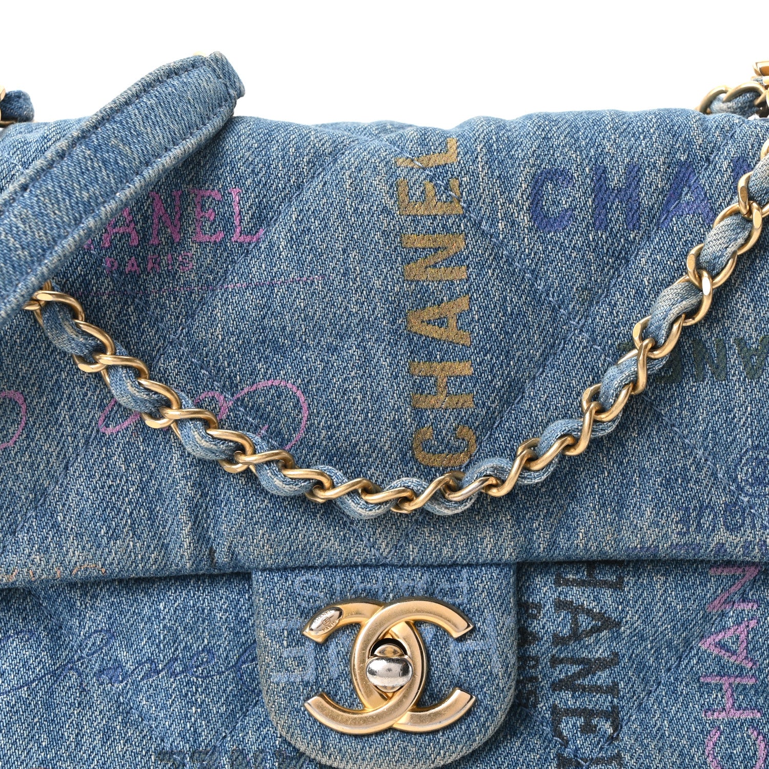 Chanel Denim Quilted Mini Denim Mood Rectangular Flap Blue Multicolor 8 of 10