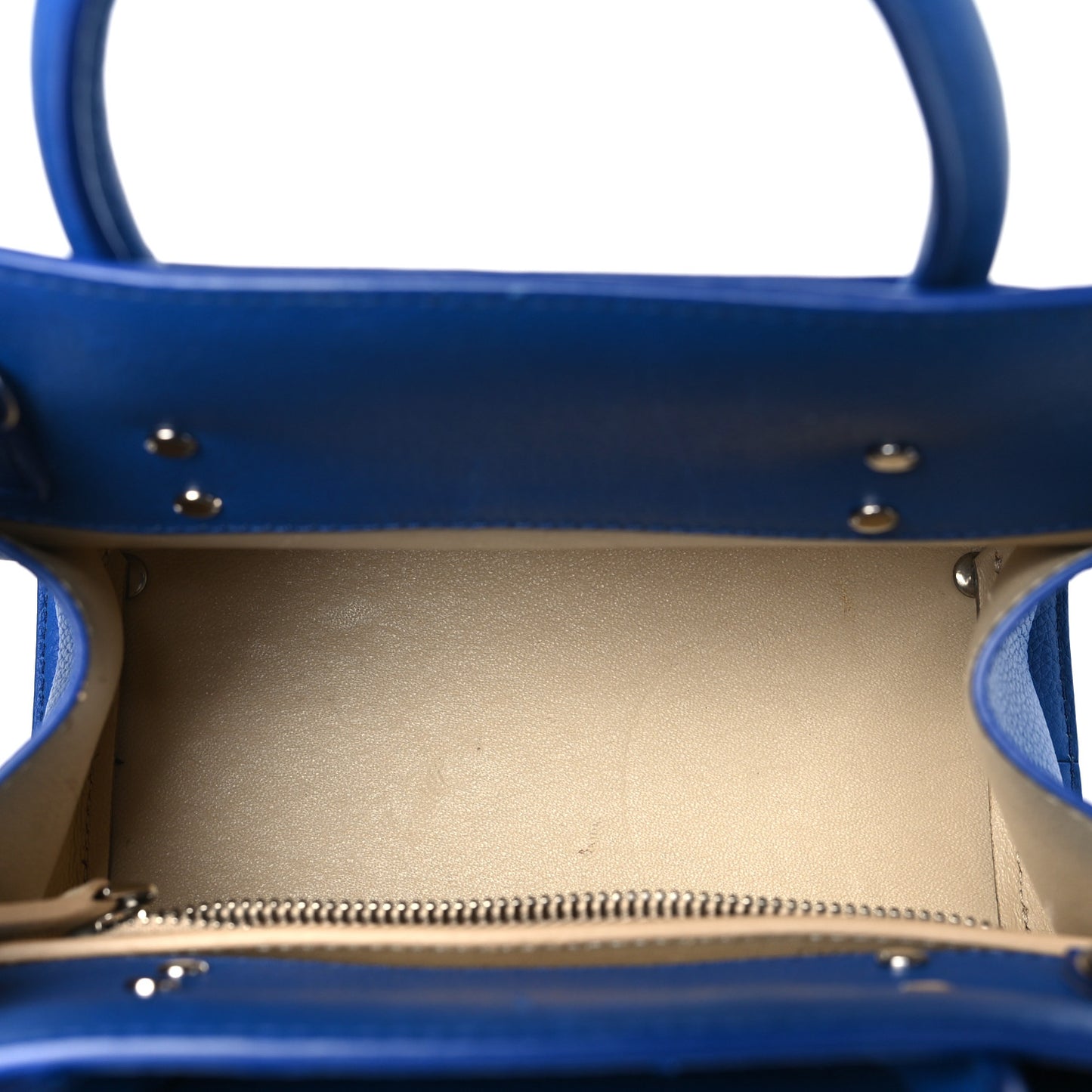 Grained Calfskin Mini Horizon Satchel Blue