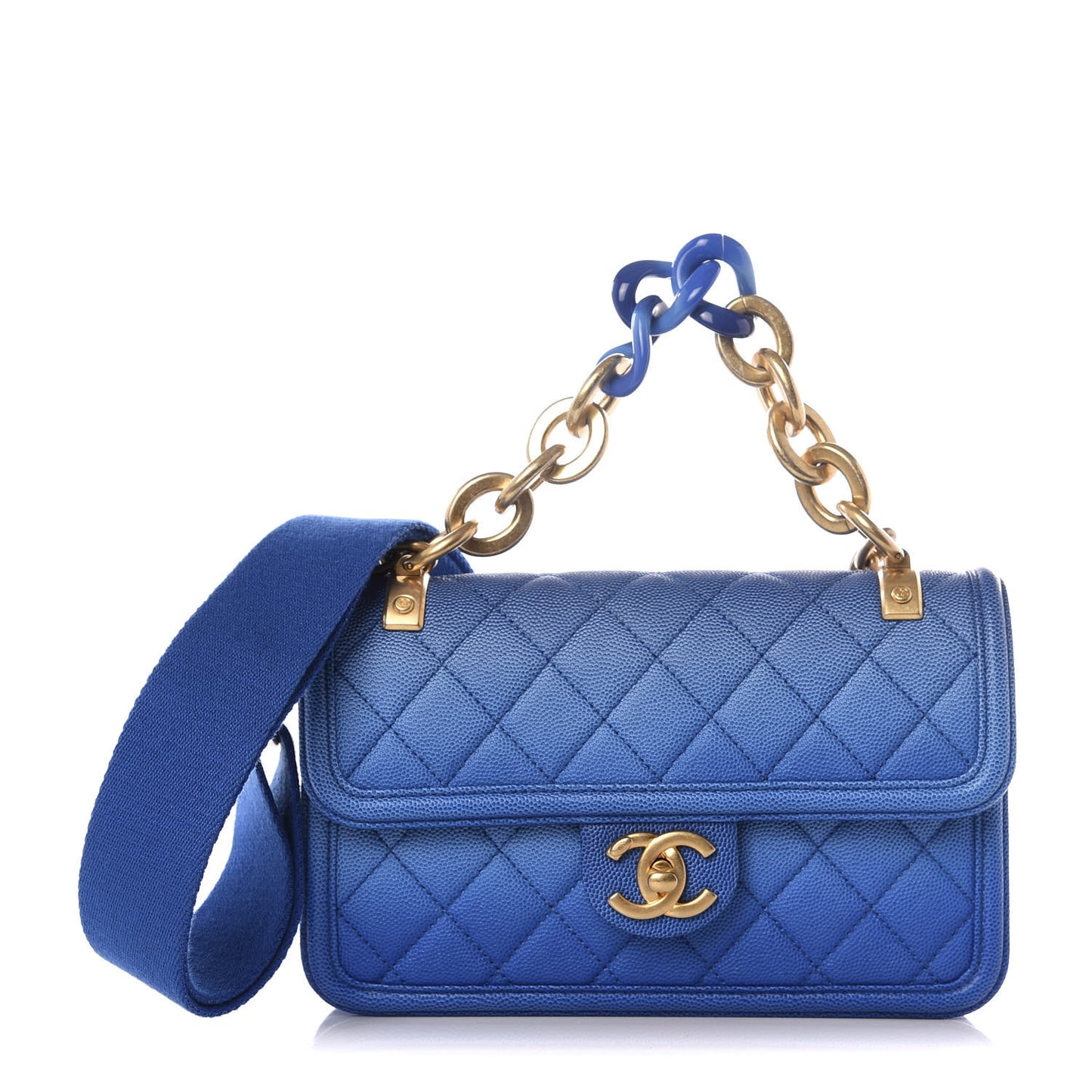 Caviar Quilted Small Sunset On The Sea Flap Blue