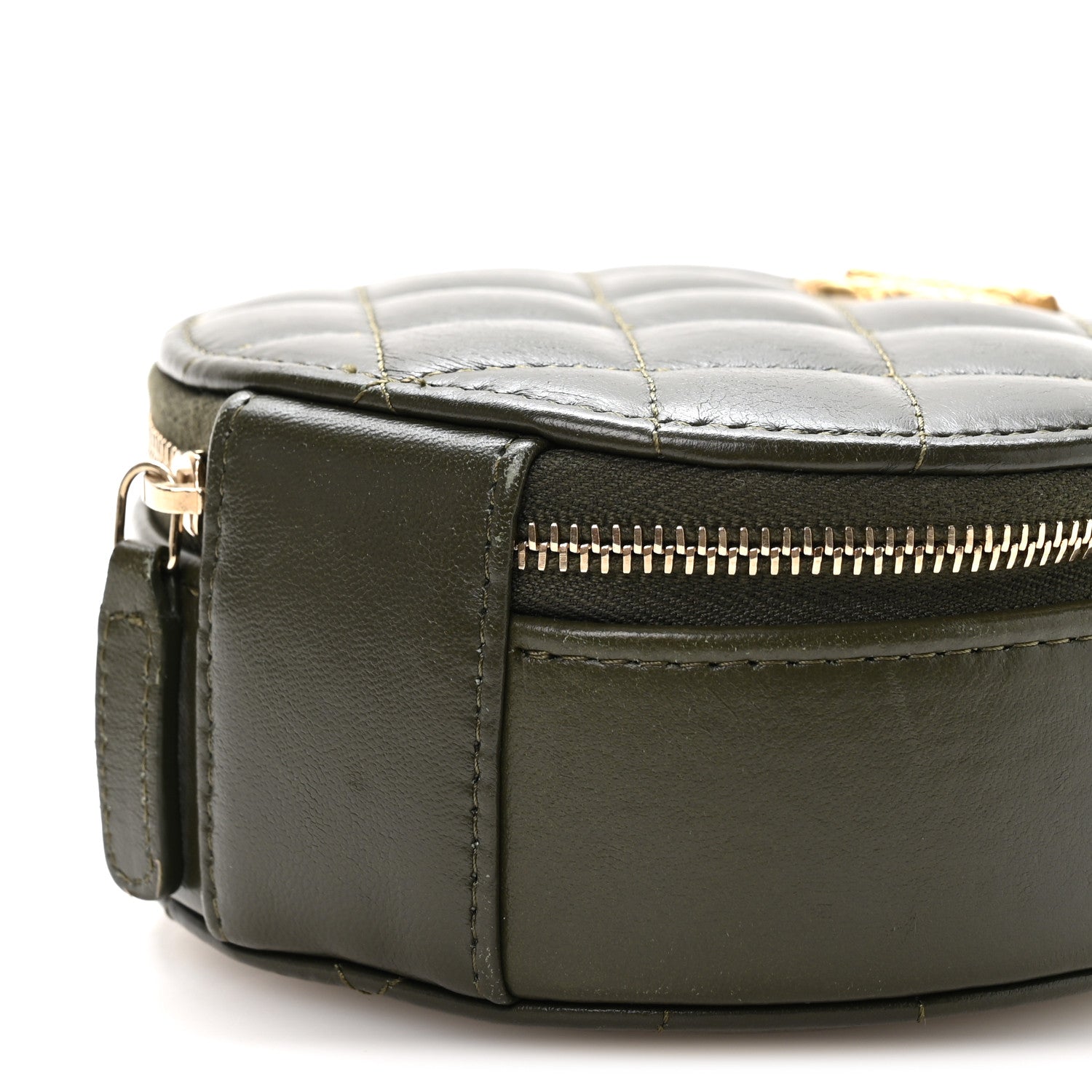 Chanel Lambskin Quilted Pillow Crush Round Clutch With Chain Green 10 of 10