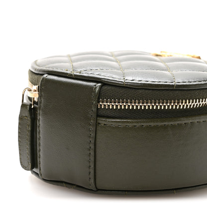 Chanel Lambskin Quilted Pillow Crush Round Clutch With Chain Green 10 of 10