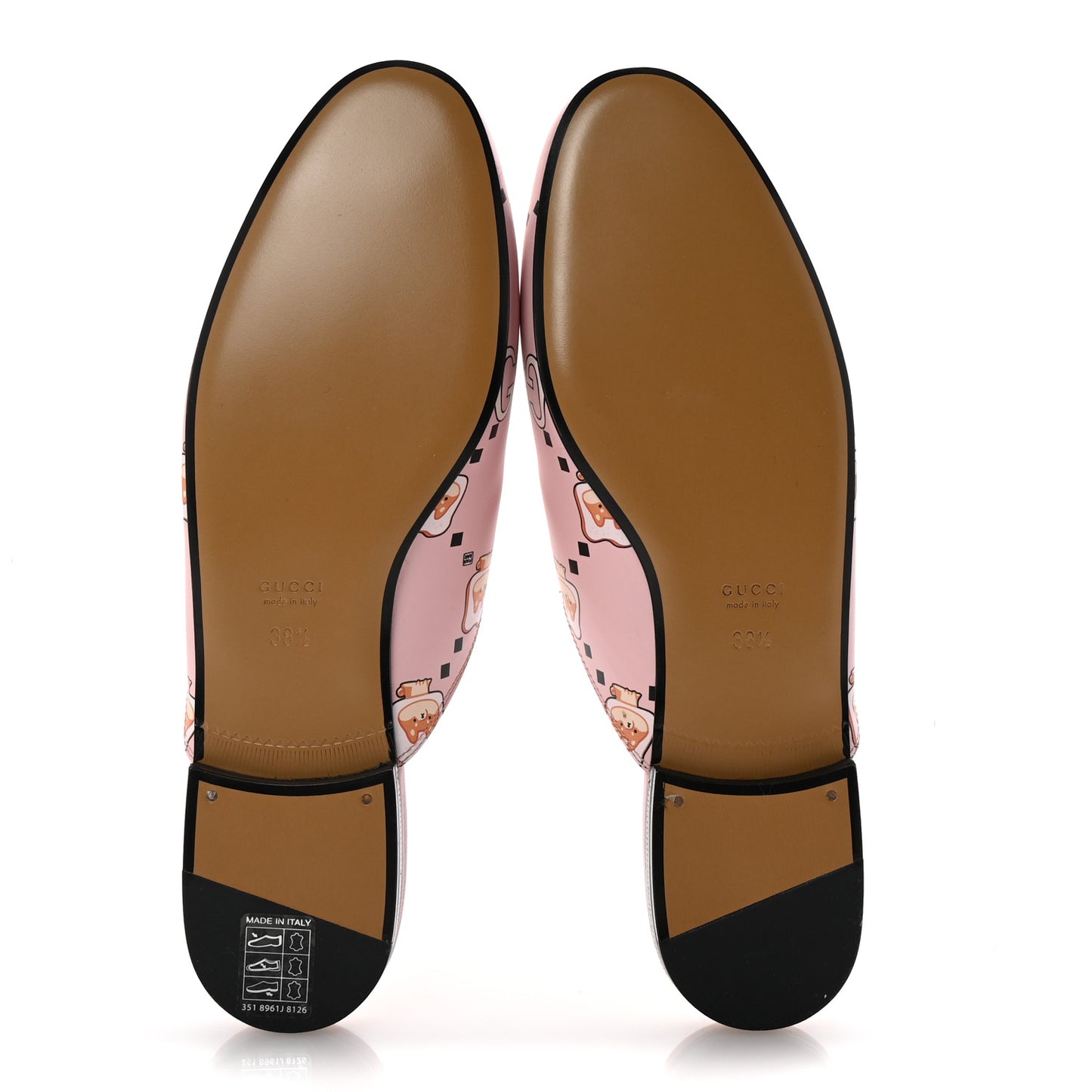 X PIKARAR Calfskin Monogram Print Womens Princetown Slippers 38.5 Pink Multicolor