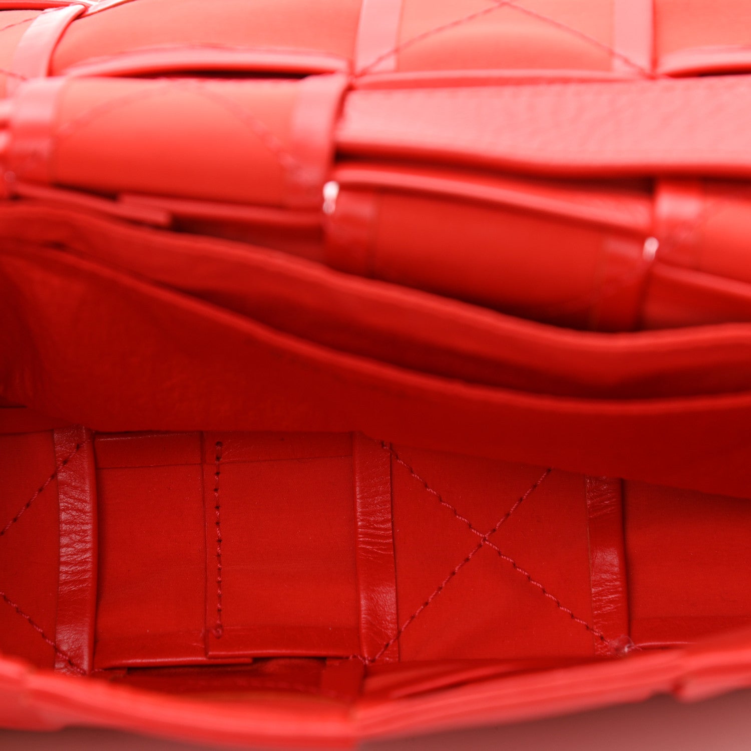 Bottega Veneta Paper Calfskin Maxi Intreccio The Belt Cassette Bag Bright Red 5 of 10