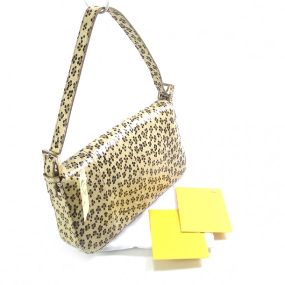 Fendi Snakeskin Leopard Print Baguette Beige 3 of 14