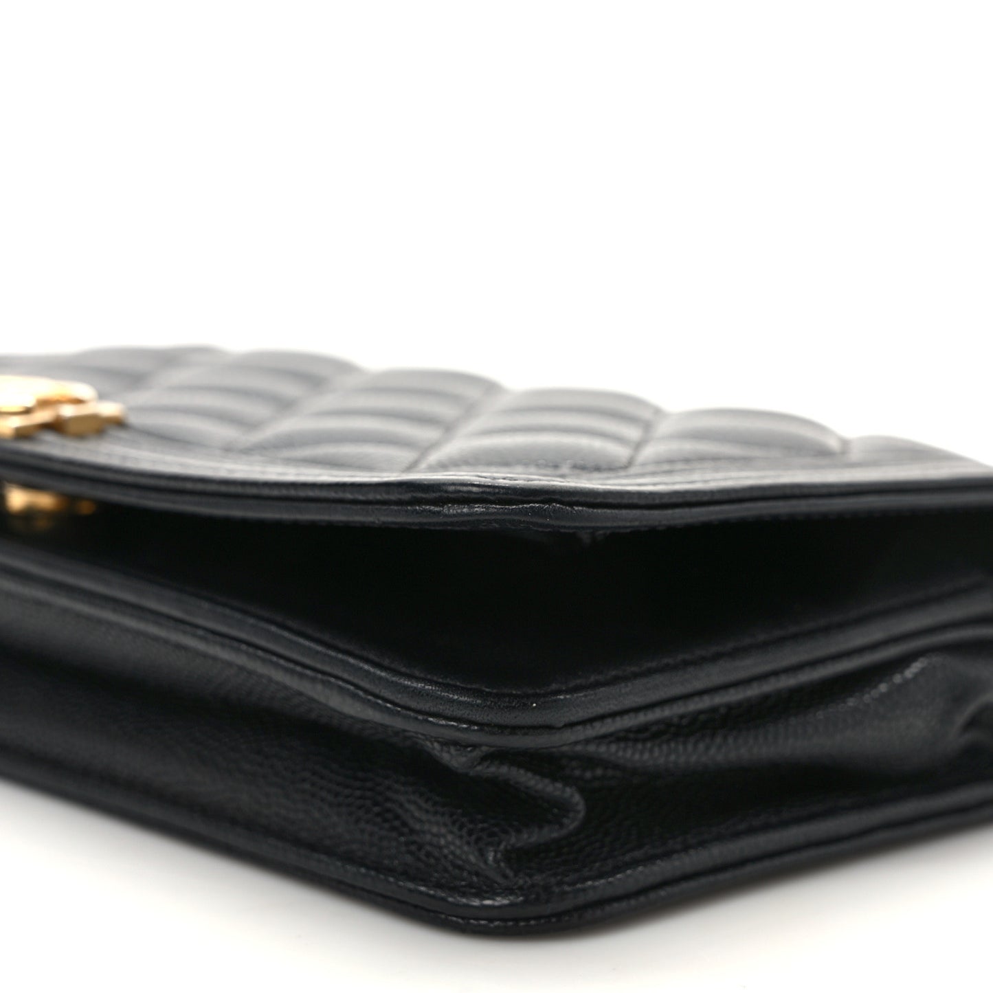 Caviar Quilted Boy Wallet On Chain WOC Black