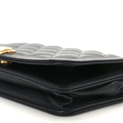 Chanel Caviar Quilted Boy Wallet On Chain WOC Black 11 of 11