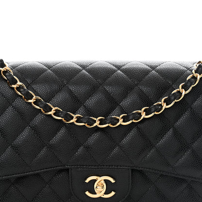 Chanel Caviar Quilted Jumbo Double Flap Black 7 of 10
