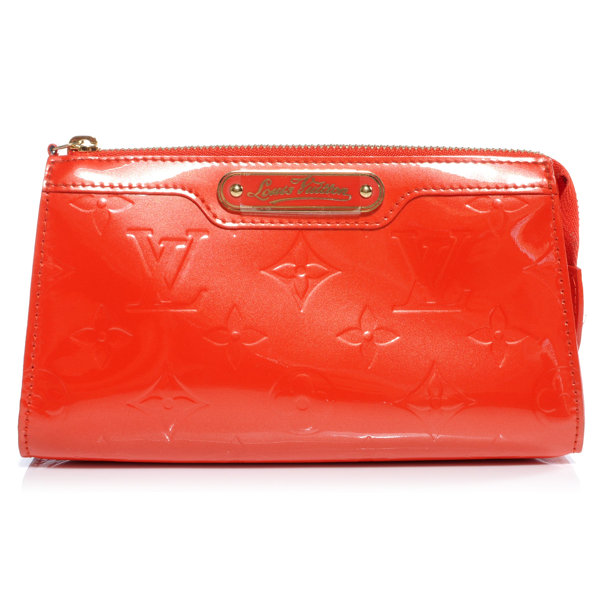 Louis Vuitton Vernis Trousse Cosmetic Pouch Orange Sunset 1 of 6