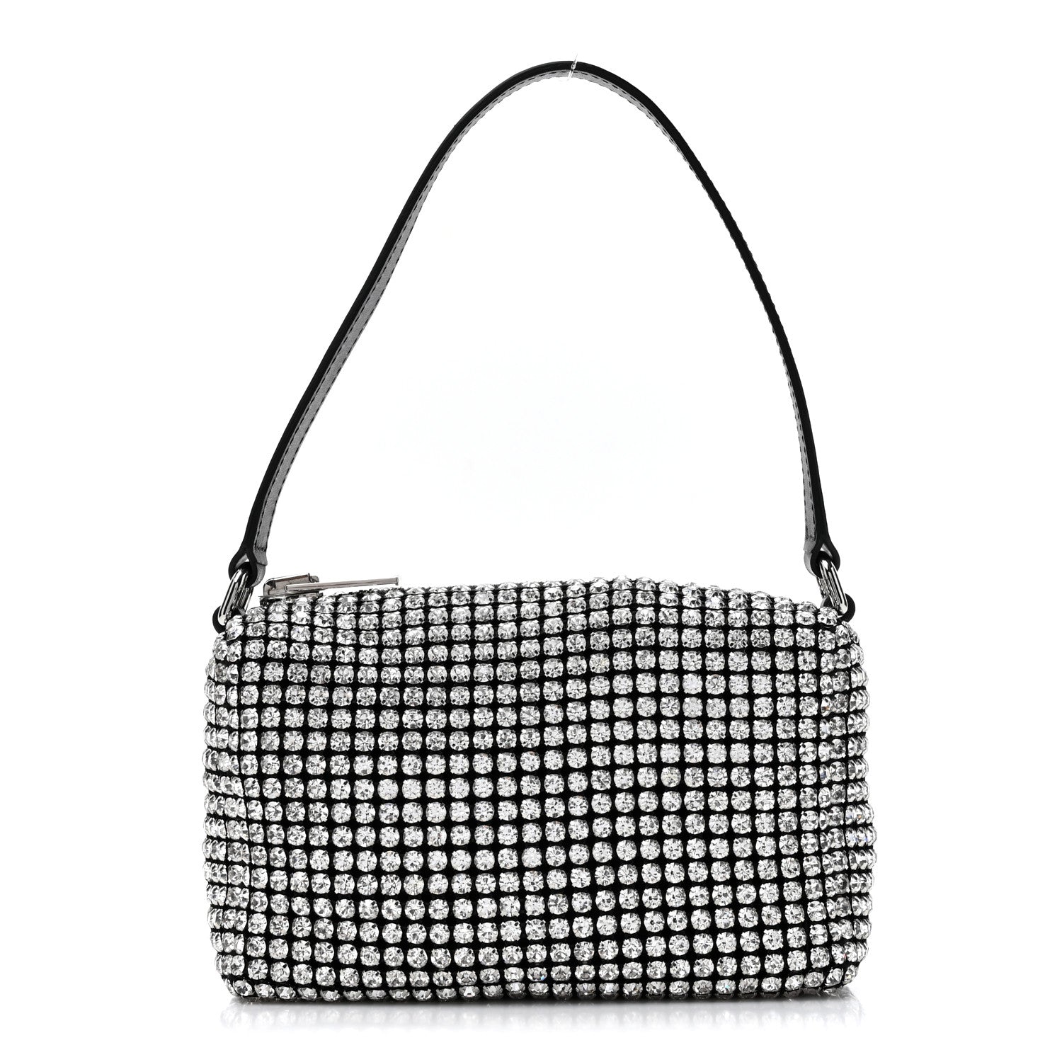Alexander Wang Mesh Crystal Rhinestone Mini Heiress Pouch Black Silver 1 of 9