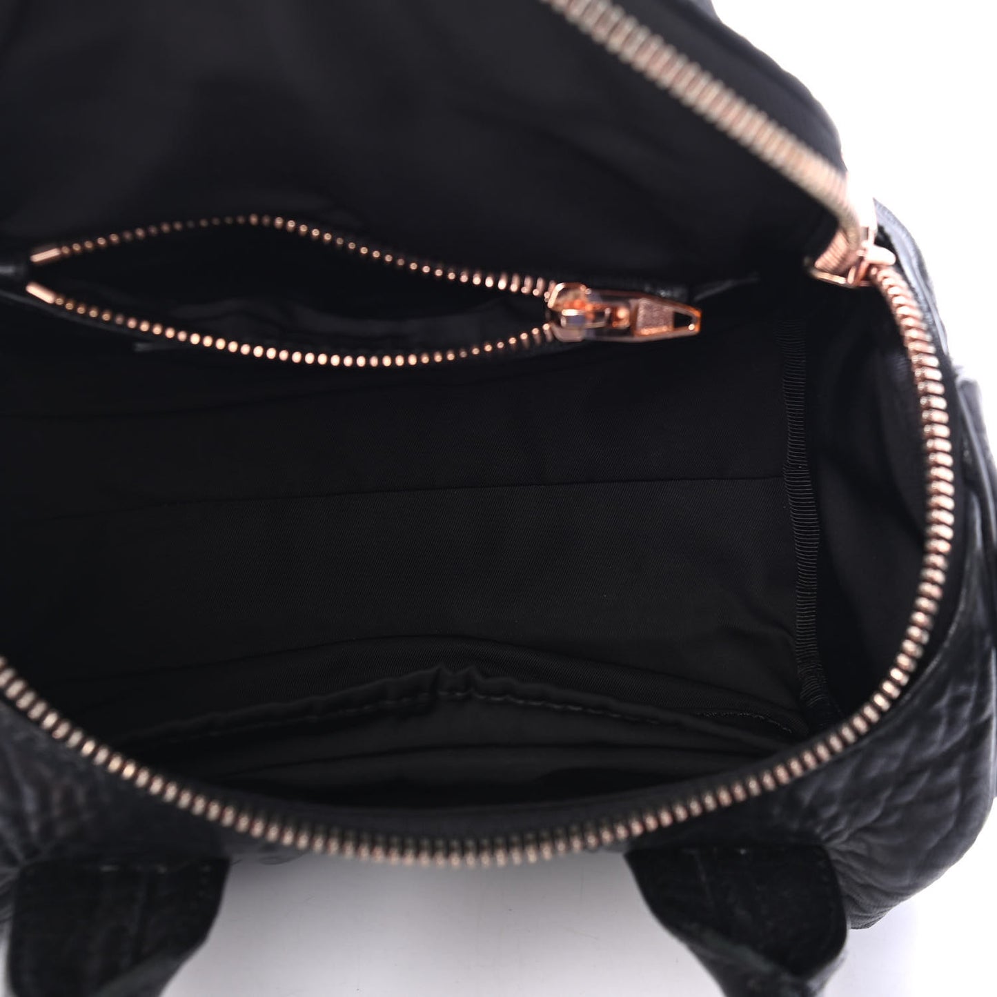 Pebbled Lambskin Mini Rockie Black Rose Gold Hardware