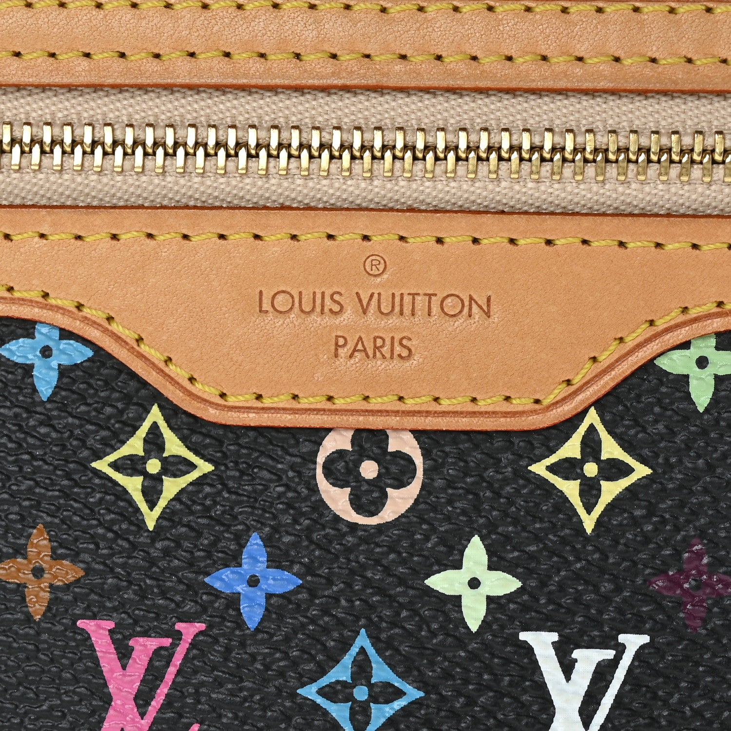 Louis Vuitton Monogram Multicolor Pochette Plate GM Black 6 of 6